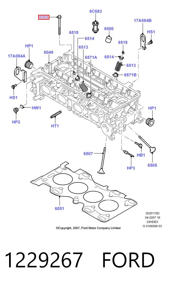 1229267 Ford Śruba głowicy cylindrów