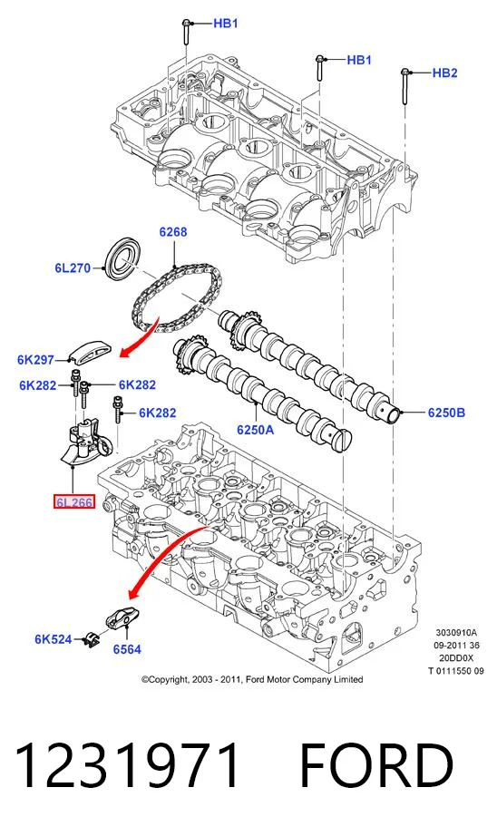 9400849229 Chrysler Napinacz łańcucha wałków rozrządu