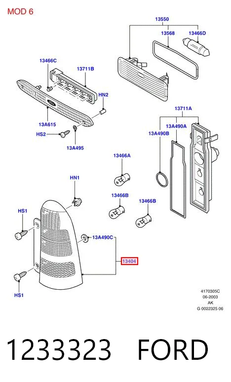 Lampa zespolona tylna lewa Ford Focus I