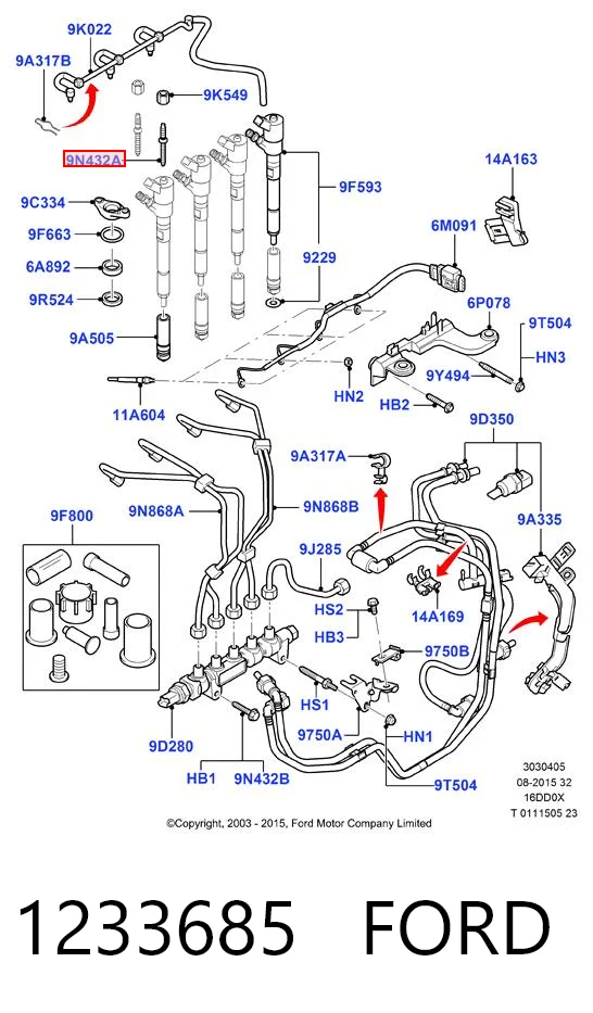 1233685 Ford Śruba mocowania wtryskiwacza