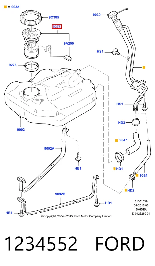 1234552 Ford Moduł pompy paliwowej z czujnikiem poziomu paliwa