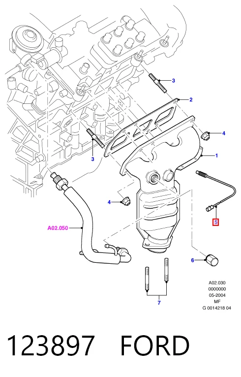 123897 Ford Sonda lambda czujnik tlenu przed katalizatorem