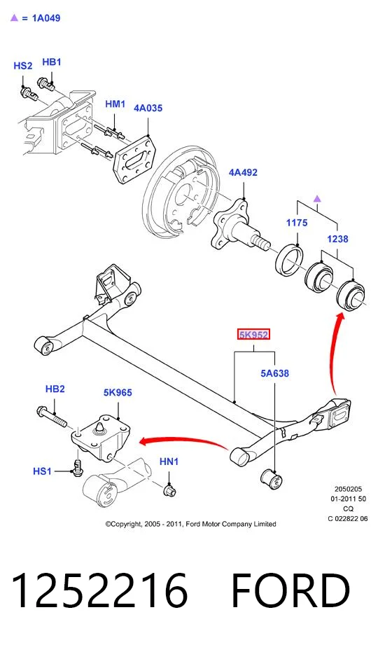 Korpus osi tylnej do Ford Ka  RBT