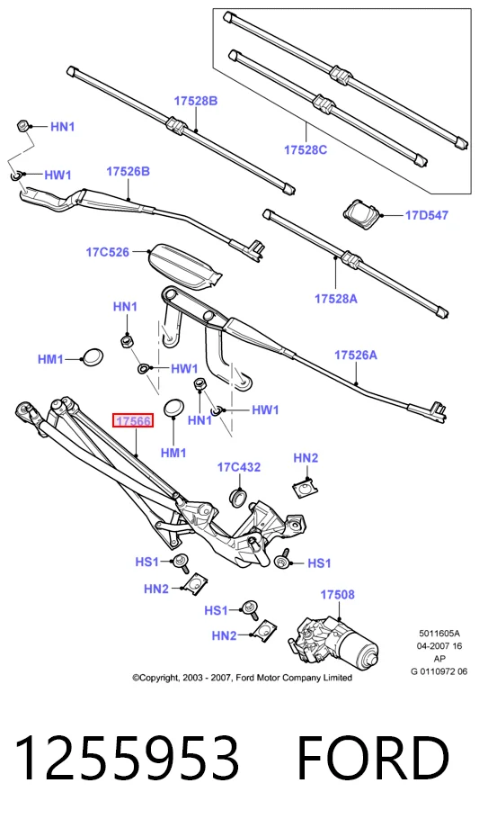 Mechanizm wycieraczek do Ford C-Max  DM2