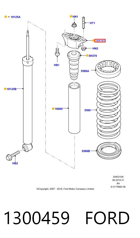1300459 Ford Poduszka amortyzatora tylnego