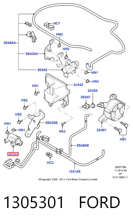 1305301 Ford Przetwornik ciśnienia (solenoid) doładowania