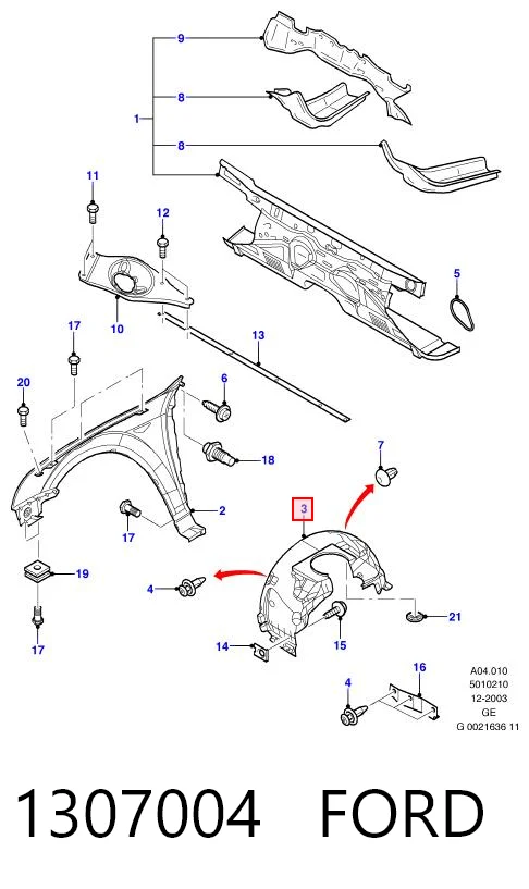 Nadkole błotnika przedniego prawe Ford Mondeo III kombi (BWY) (2000 - 2007) cena, od 21,23 USD