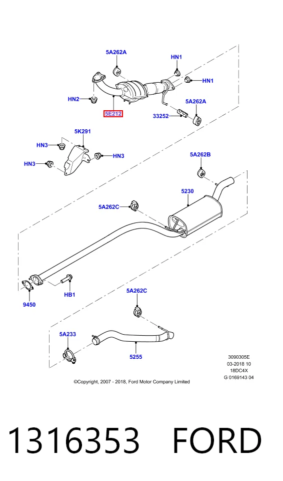 1316353 Ford Konwerter-katalizator