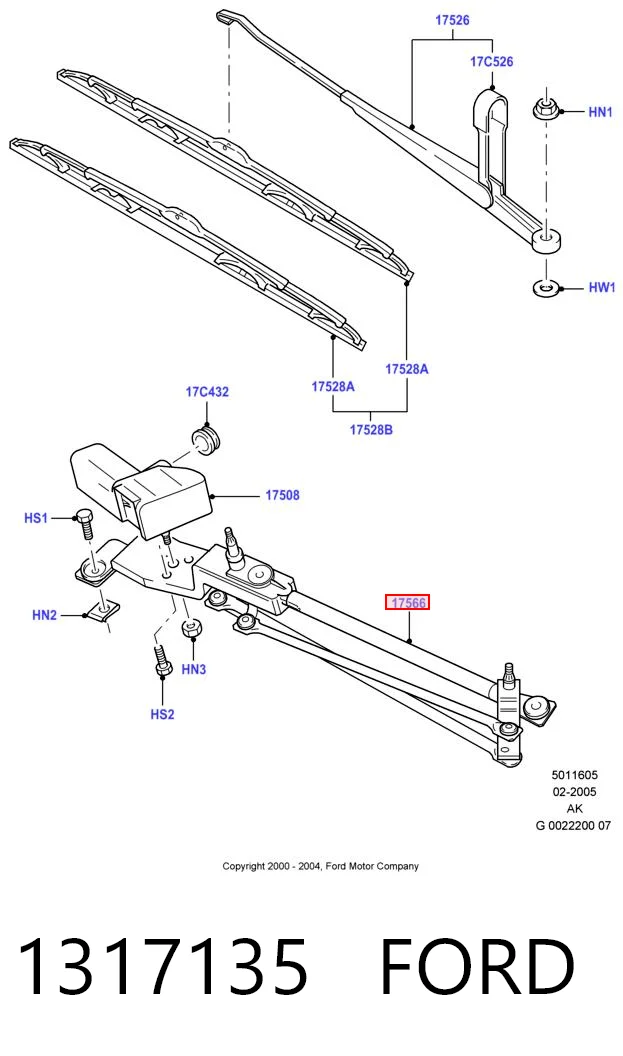 1317135 Ford Mechanizm wycieraczek