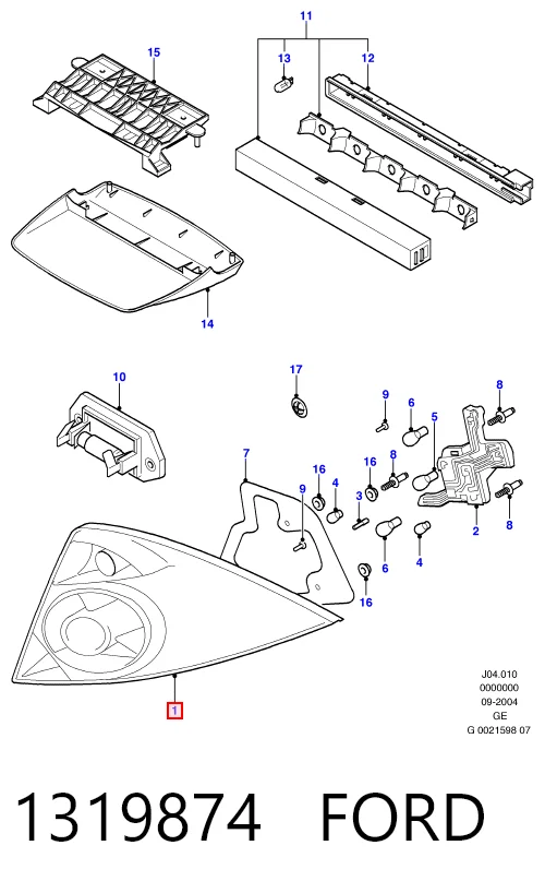 Lampa zespolona tylna lewa Ford Mondeo III sedana (B4Y) (2000 - 2007) cena, od 54,51 USD