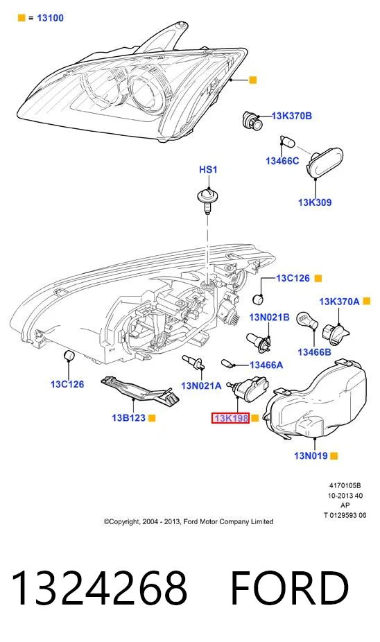 1324268 Ford Korektor swiatel