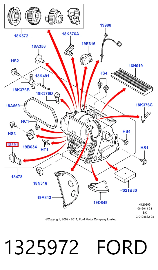 1325972 Ford Rezystor wentylatora nagrzewnicy (ogrzewacza kabiny)
