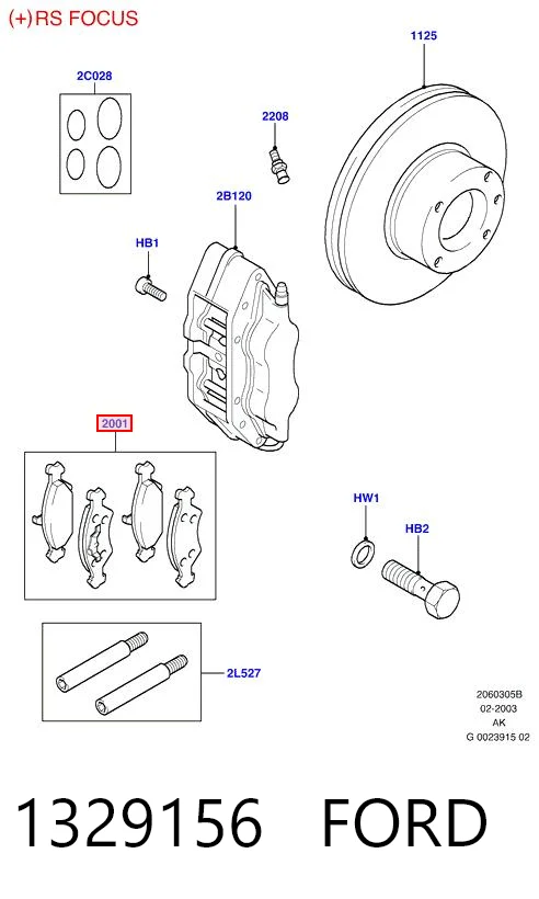 1329156 Ford Klocki hamulcowe przednie tarczowe