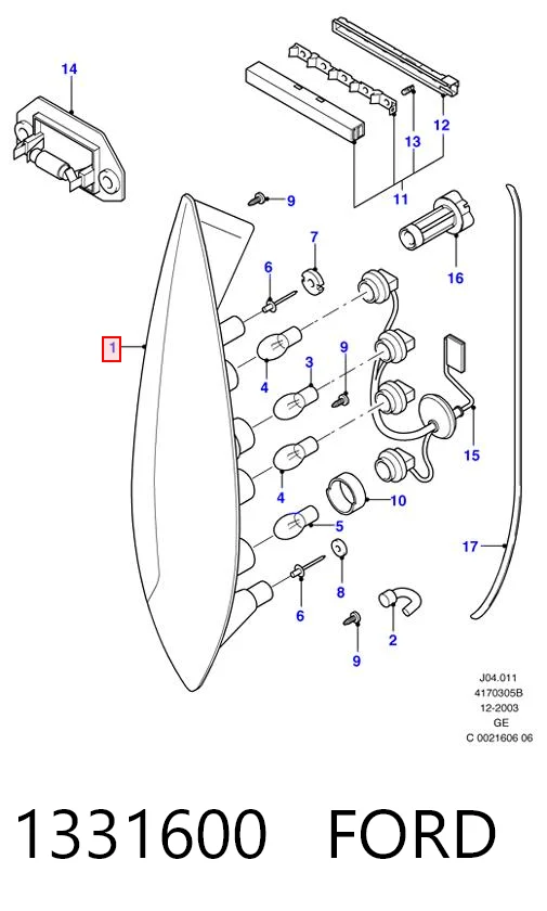 Lampa zespolona tylna prawa do Ford Mondeo III BWY