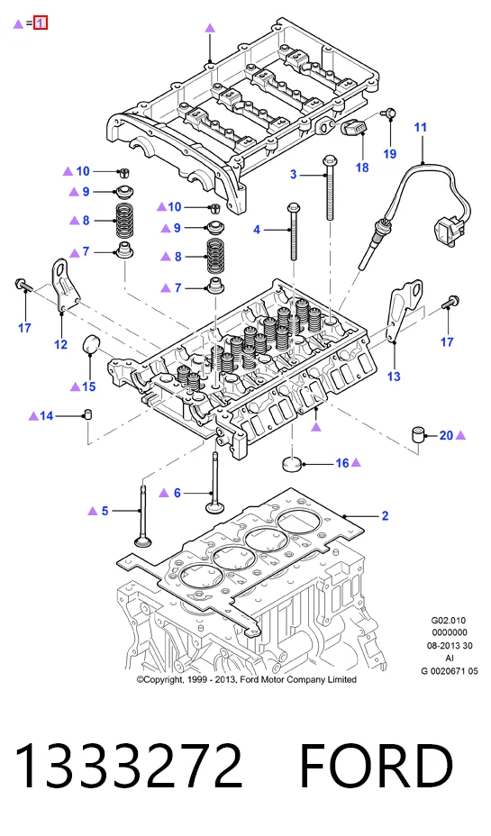 1333272 Ford Głowica cylindrów
