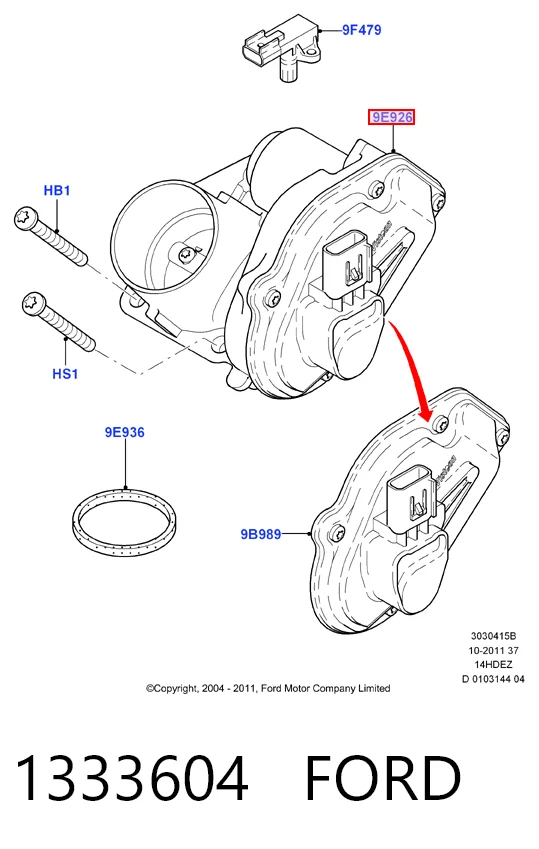1333604 Ford Przepustnica, komplet