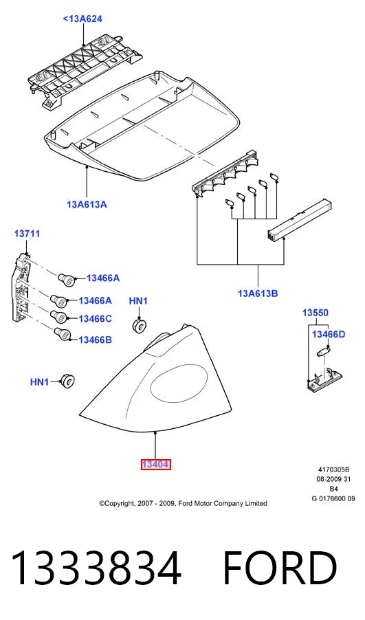 1333834 Ford Lampa zespolona tylna lewa