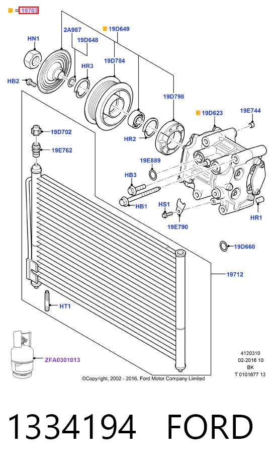 1334194 Ford Sprężarka klimatyzacji