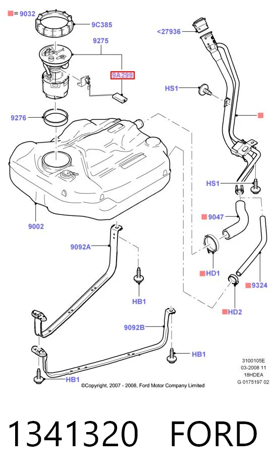 Czujnik poziomu paliwa w zbiorniku do Ford Focus II DB, FCH, DH