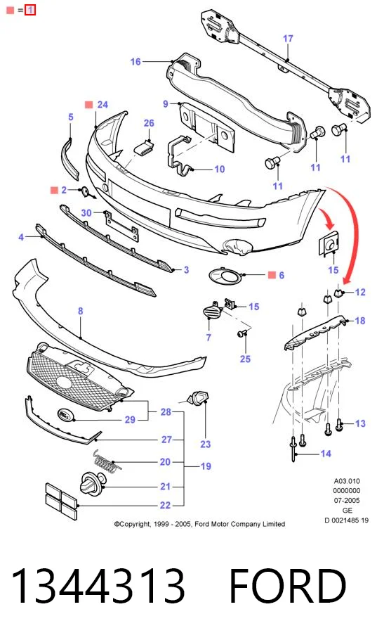Do koszyka Zderzak przedni Ford Mondeo III B4Y