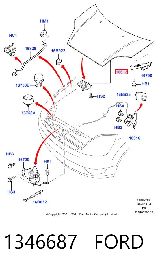 Do koszyka Maska silnika Ford Fusion  JU