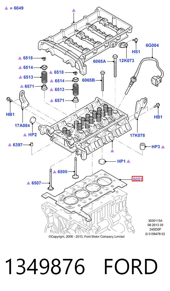 Do koszyka Uszczelka głowicy cylindrów Ford Transit V V184/5