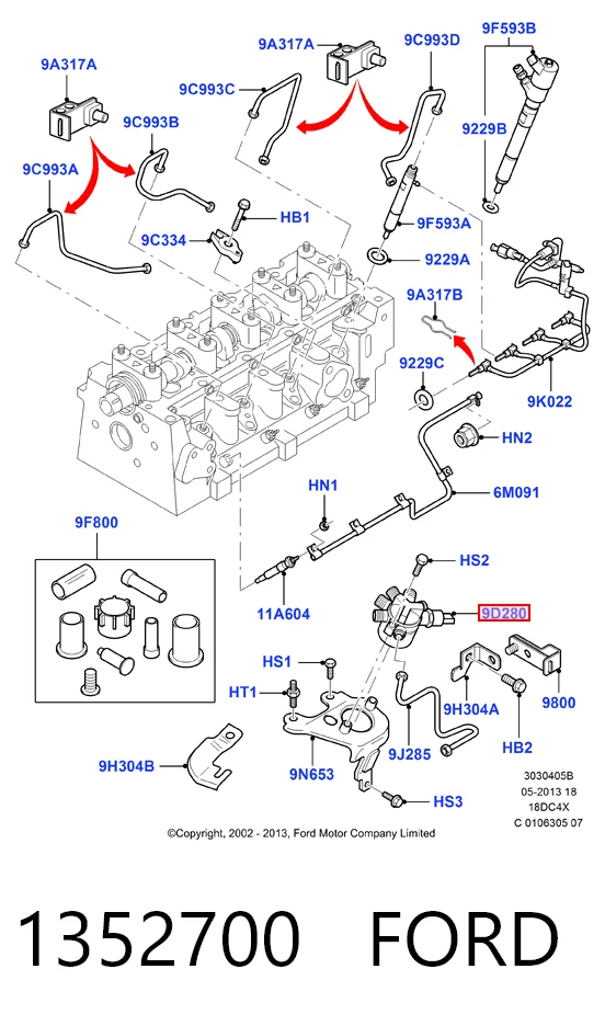 1352700 Ford Czujnik ciśnienia paliwa