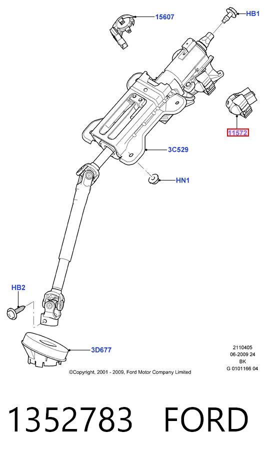 1352783 Ford Kostka stacyjki zapłonowej