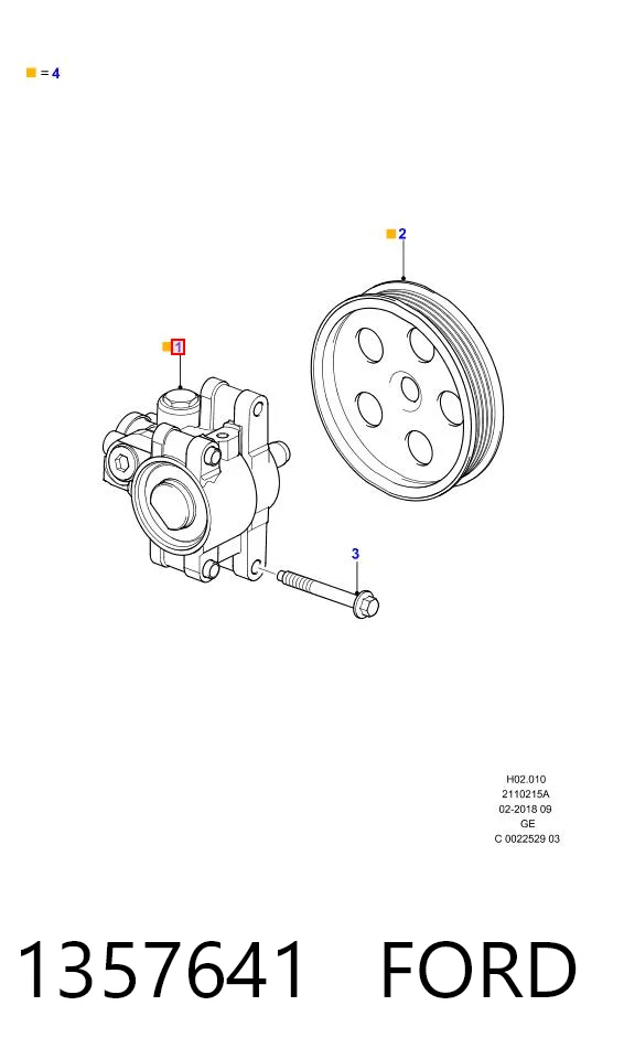 1357641 Ford Pompa wspomagania hydraulicznego kierownicy