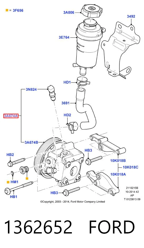 1362652 Ford Pompa wspomagania hydraulicznego kierownicy