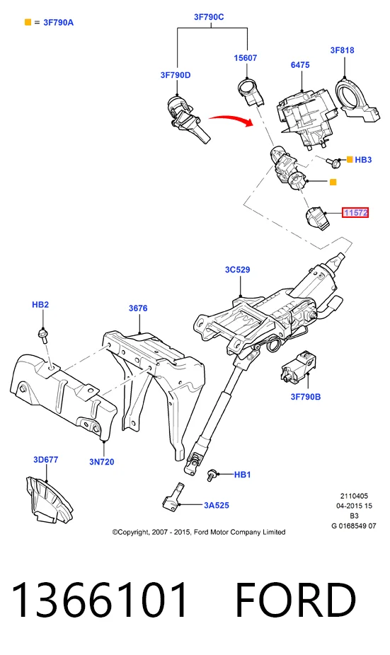 1366101 Ford Kostka stacyjki zapłonowej