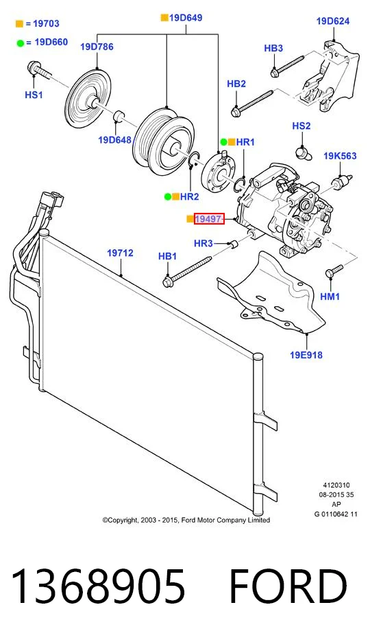 1368905 Ford Sprężarka klimatyzacji