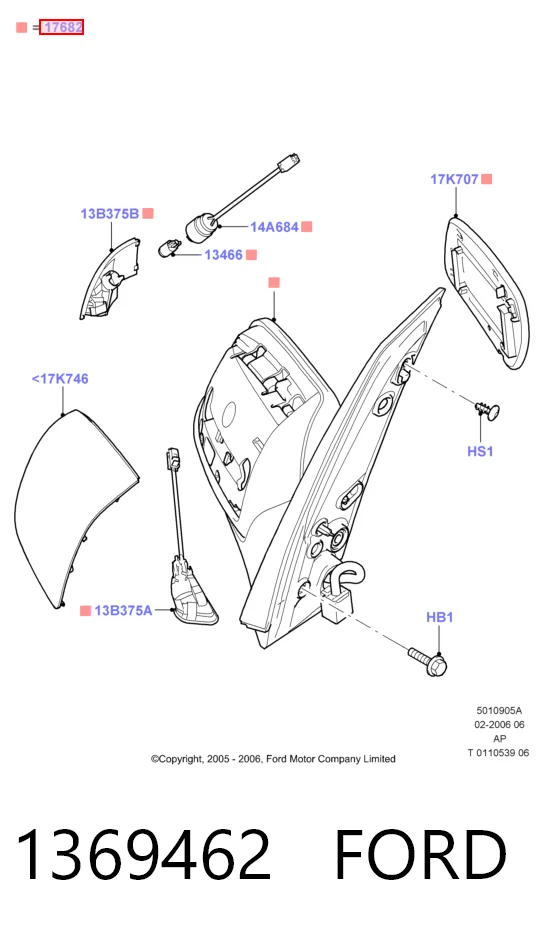 Do koszyka Lusterko wsteczne lewe Ford C-Max  CB3