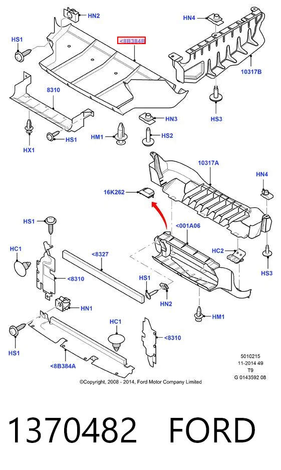 Kupić Osłona silnika, miski (przedziału silnika) Ford Transit V347/8 w dobrej cenie