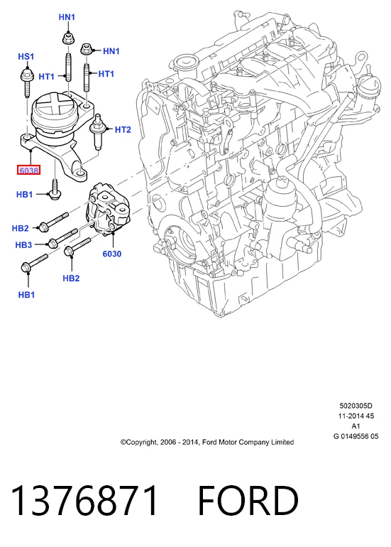 1376871 Ford Poduszka (podpora) silnika prawa