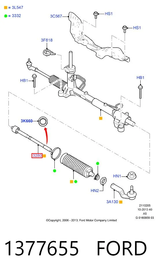 1377655 Ford Drążek kierowniczy