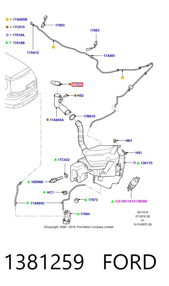 Korek zbiornika spryskiwacza do Ford Galaxy WA6
