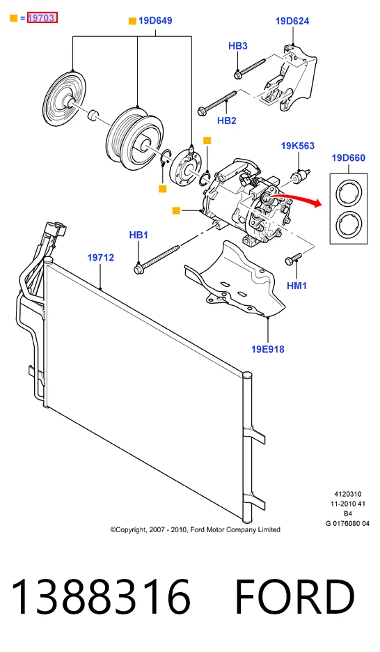 1388316 Ford Sprężarka klimatyzacji