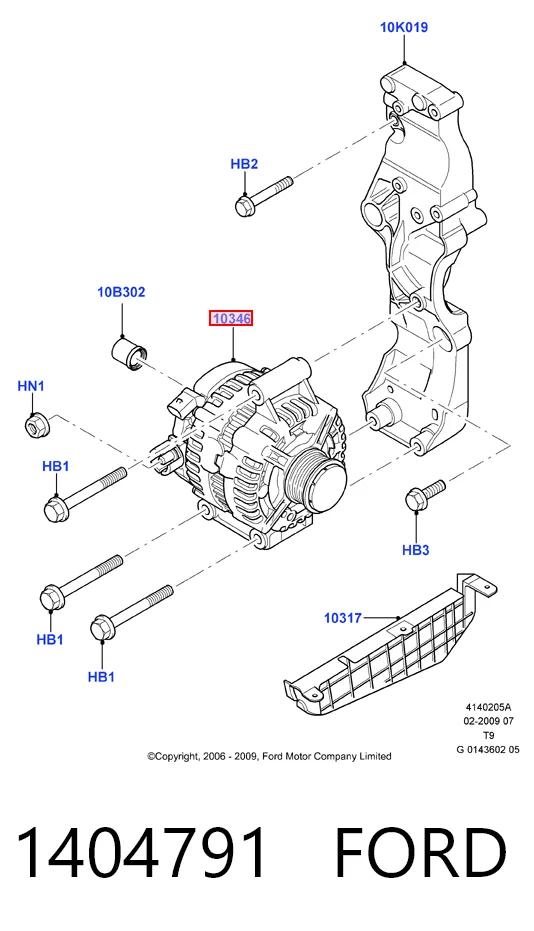 1404791 Ford Alternator