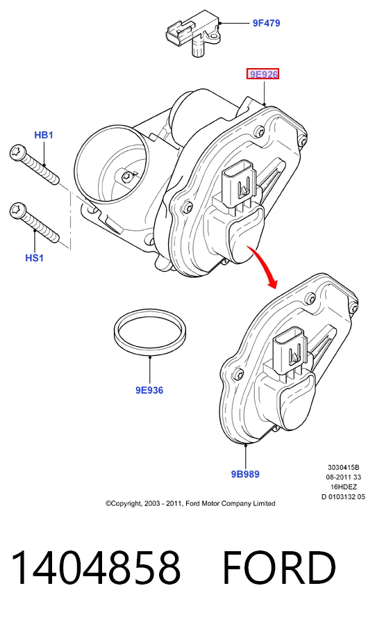 1404858 Ford Przepustnica, komplet