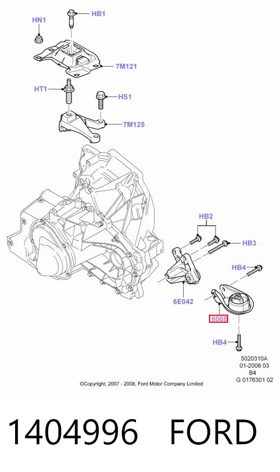 1404996 Ford Poduszka (podpora) silnika tylna