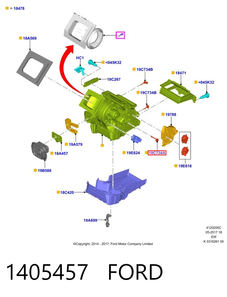 1405457 Ford Czujnik temperatury podgrzewacza autonomicznego