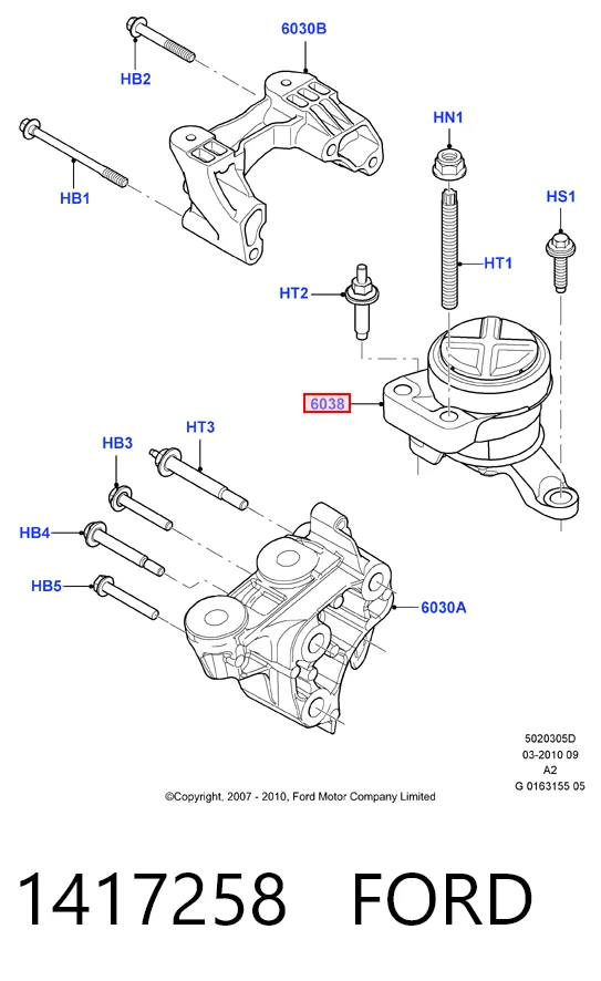1417258 Ford Poduszka (podpora) silnika prawa