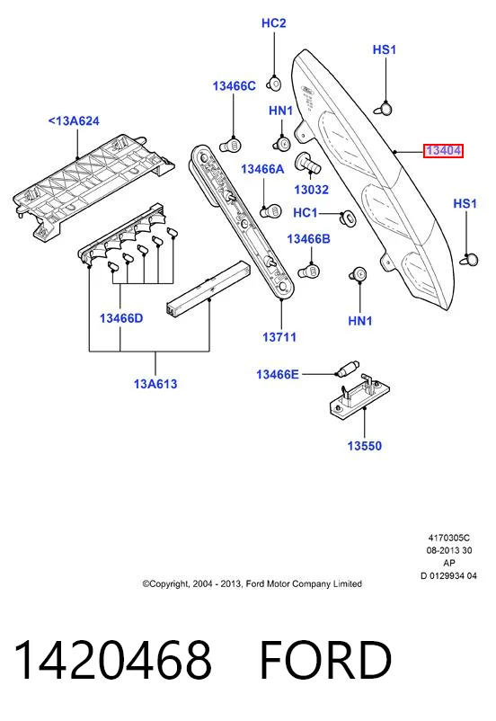 Lampa zespolona tylna lewa Ford Focus II kombi (DA, FFS, DS) (2004 - 2011) cena, od 54,56 USD