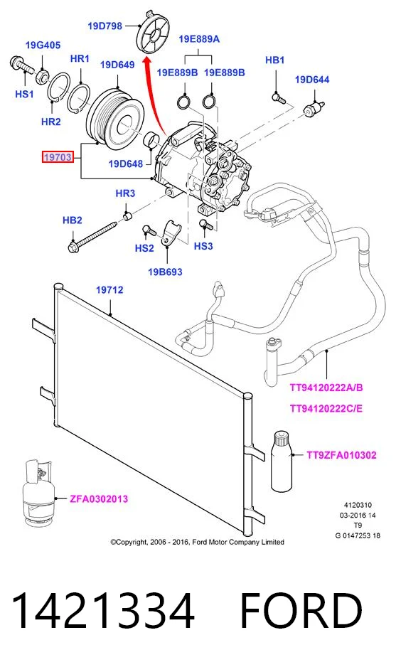 1421334 Ford Sprężarka klimatyzacji