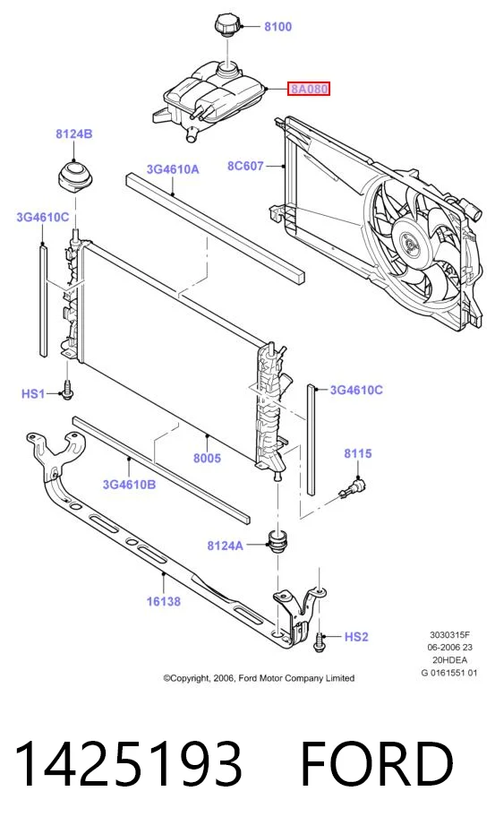 1425193 Ford Zbiorniczek wyrównawczy układu chłodzenia