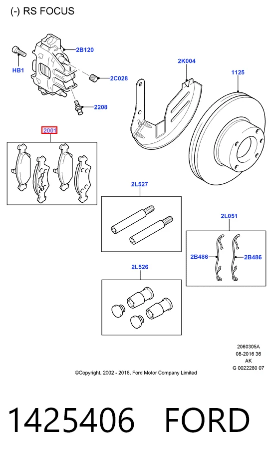 1425406 Ford Klocki hamulcowe przednie tarczowe