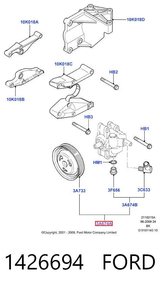 1426694 Ford Pompa wspomagania hydraulicznego kierownicy