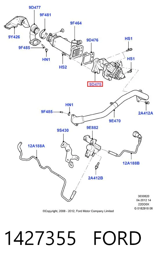 1427355 Ford Zawór recyrkulacji spalin EGR