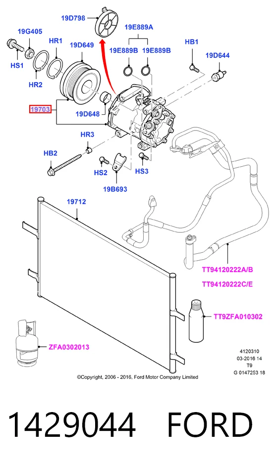 1429044 Ford Sprężarka klimatyzacji